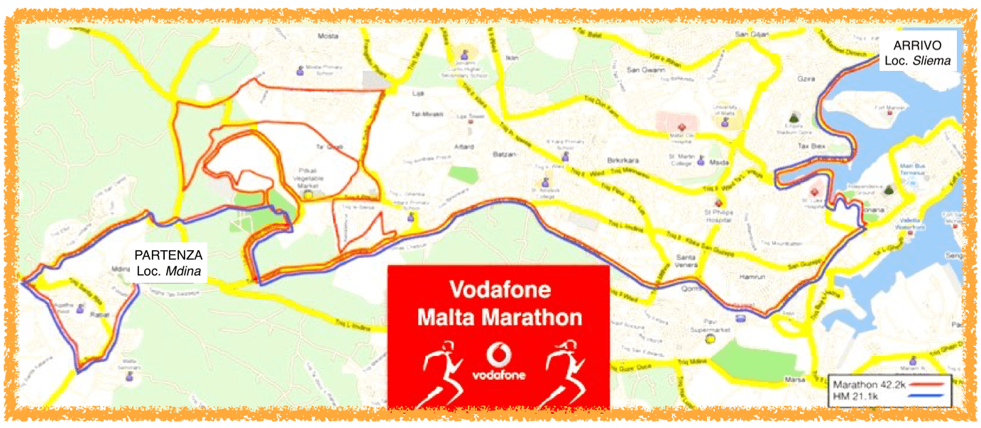 percorso maratona di Malta